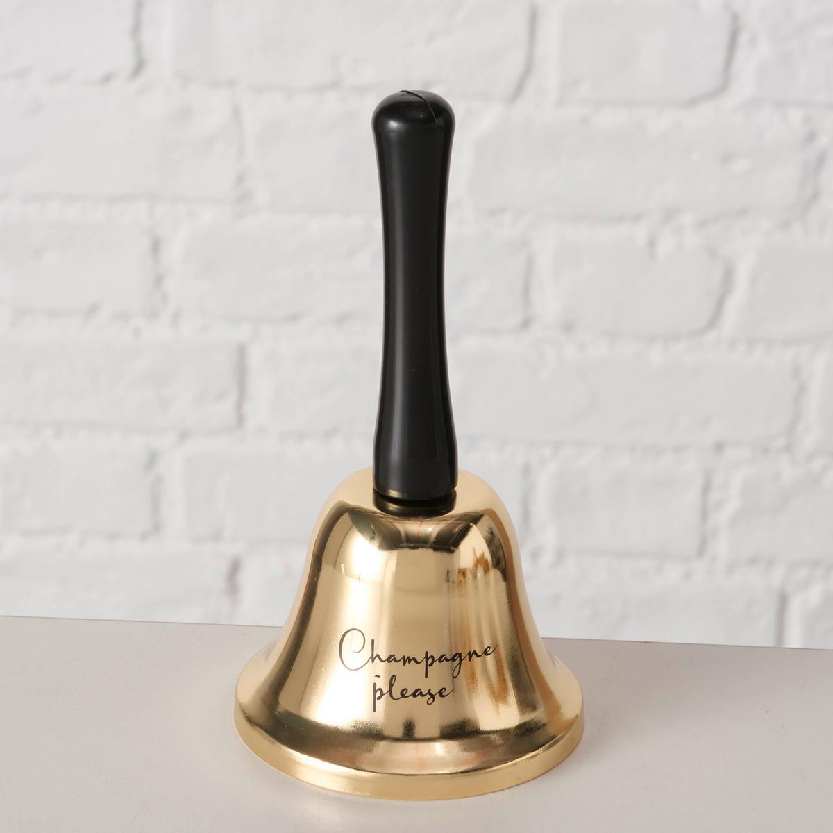 Dekoglocke Ervin - Goldfarben/Schwarz, Basics, Kunststoff/Metall (7,5/13,5cm)