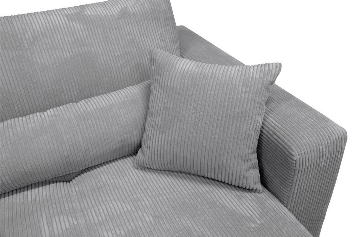Rohová sedačka XELA, sedenie boxspring, sivý menč. - čierna/sivá, Modern, textil (265/170cm)
