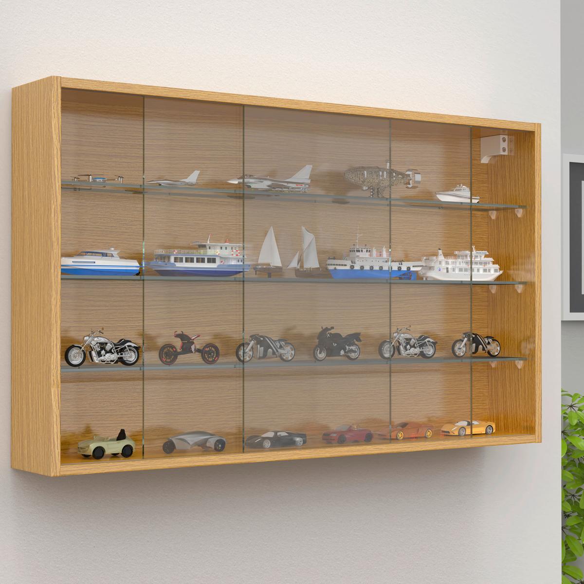 Hängevitrine Drivalo Eiche Dekor B: 100 cm - Honigeiche/Transparent, Design, Glas/Holzwerkstoff (100/60/15cm) - MID.YOU