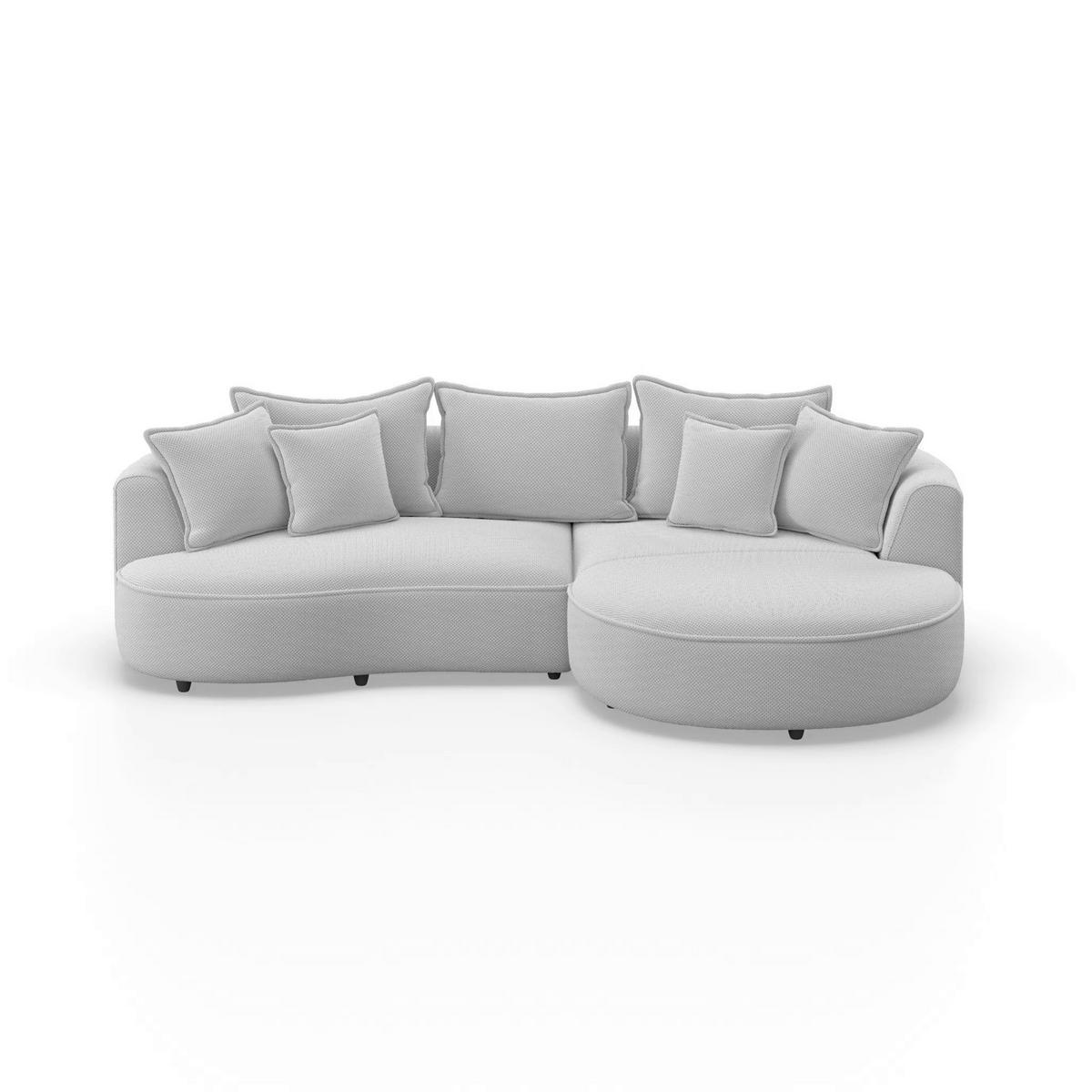 Ecksofa Levi - Grauweiß/Schwarz, MODERN, Textil (287/168cm)