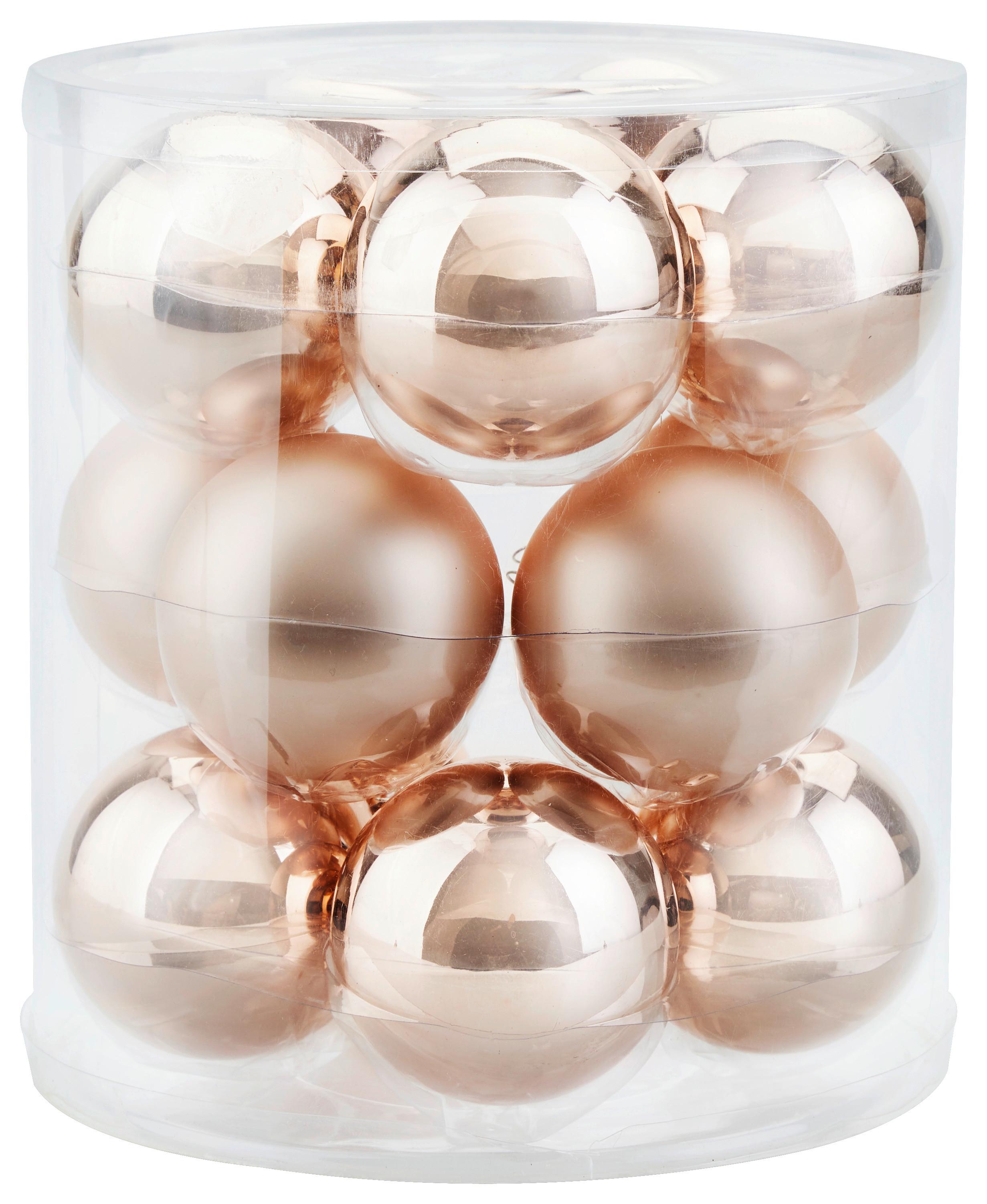 Baňky na vánoční stromeček Noel, Ø: 6cm, 15 ks/bal. - růžová, Basics, sklo (6cm) - Modern Living