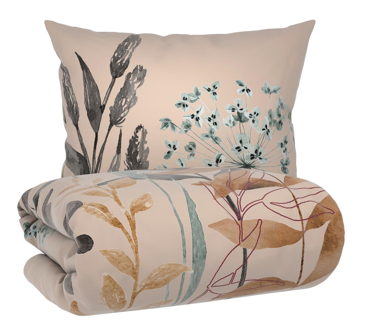 POSTEĽNÁ BIELIZEŇ LEAVI - béžová, Modern, textil (140/200cm) - Mömax