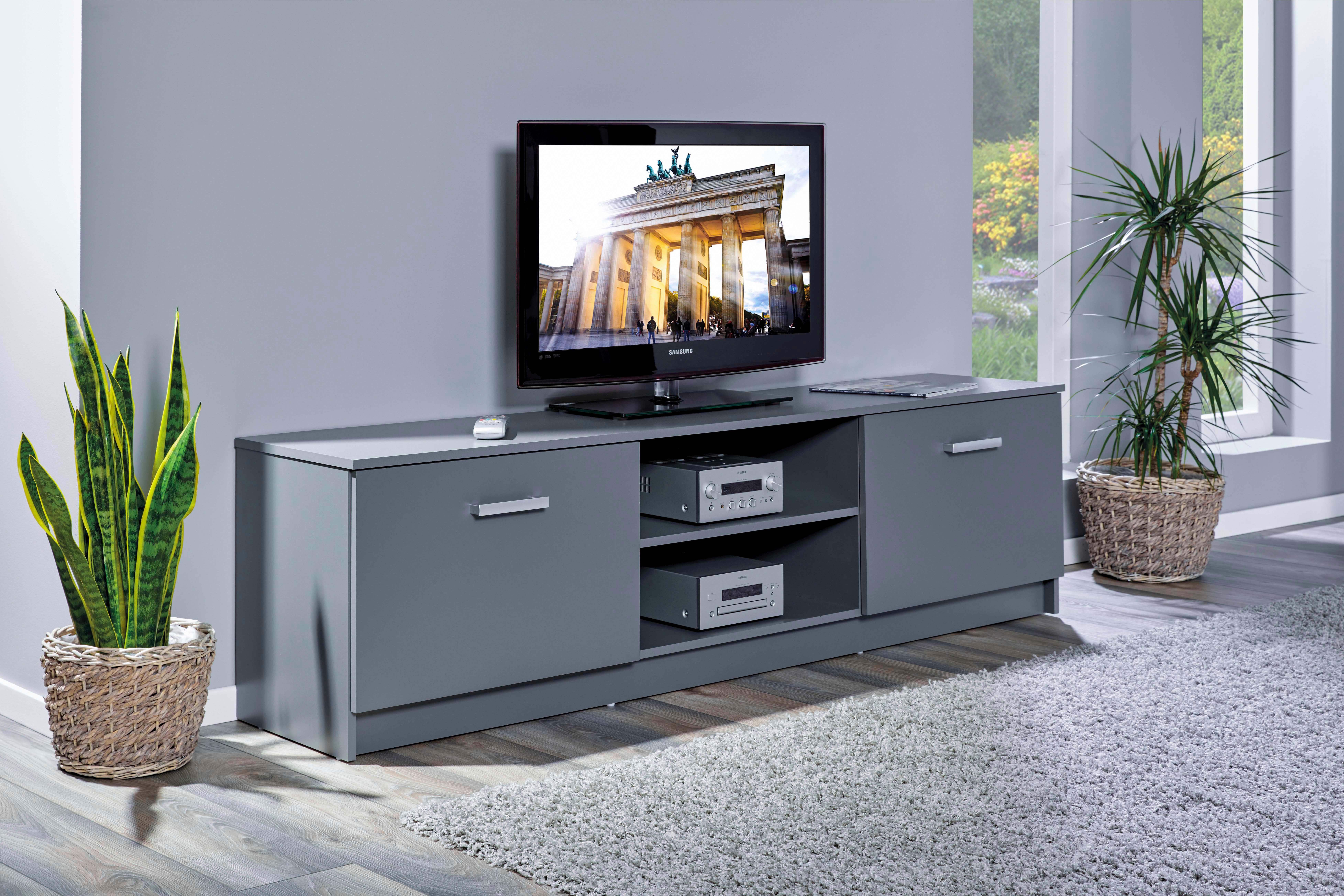 TV-Element Elenzio B: 180 cm Graphitfarben - Graphitfarben, Basics, Holzwerkstoff (180/50,8/40cm) - MID.YOU