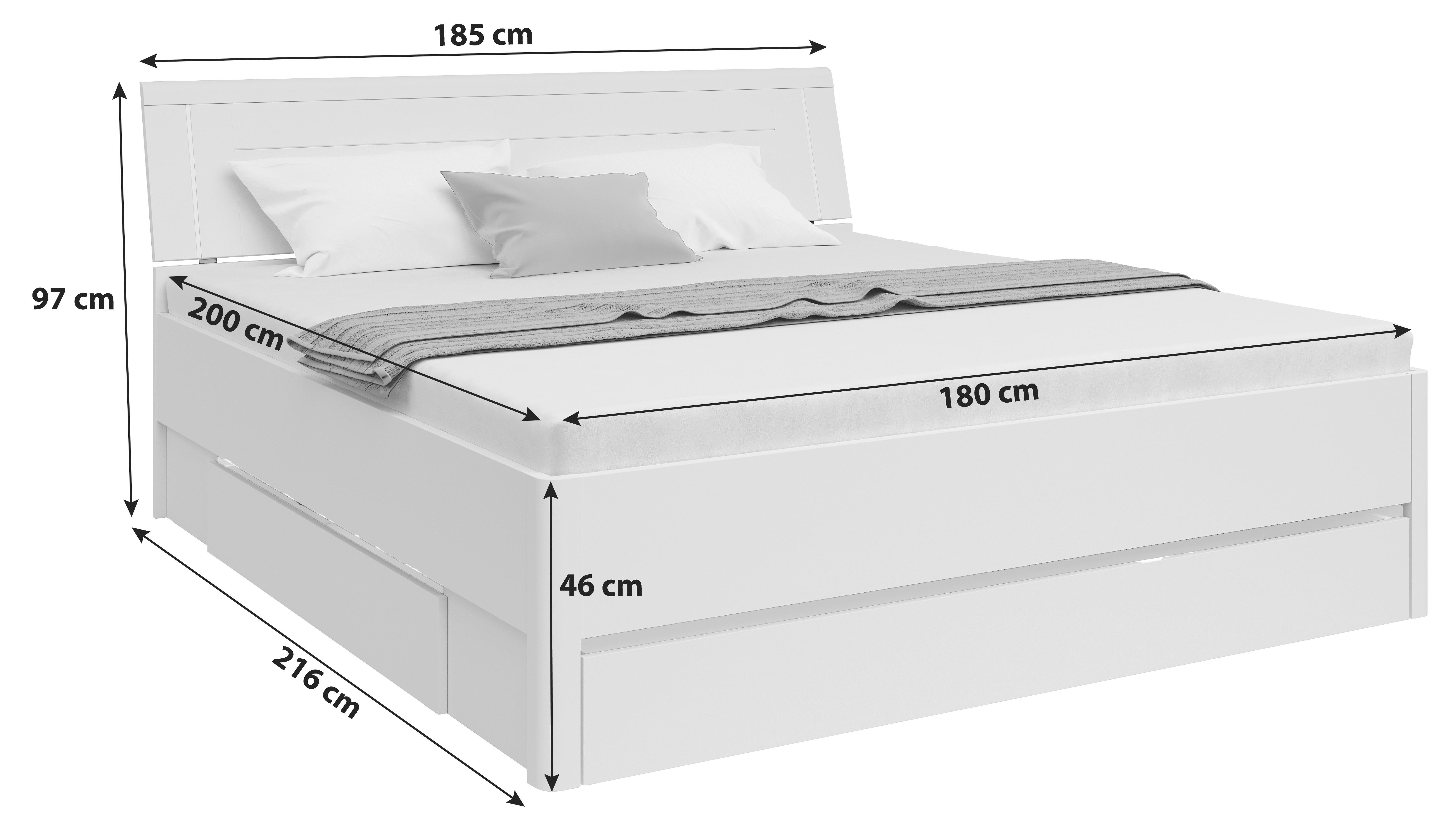 Stauraumbett 180x200 Cm Saturn Graphitf./eiche Dekor - Eiche dunkel/Eichefarben, KONVENTIONELL, Holzwerkstoff (180/200cm)