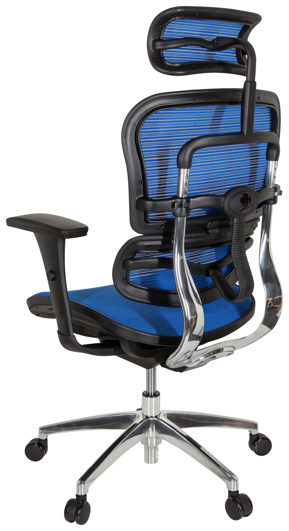 Drehstuhl Ergohuman Edition Armstützen Blau/schwarz - Chromfarben/Blau, MODERN, Kunststoff/Textil (67/141/63cm) - MID.YOU