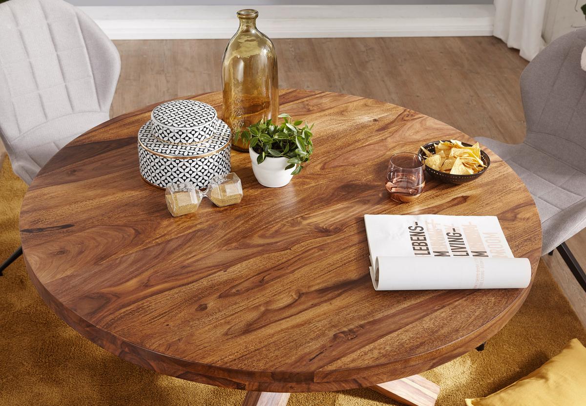 Esstisch Wl5.055 - Sheeshamfarben, Design, Holz (120/120/75cm) - MID.YOU