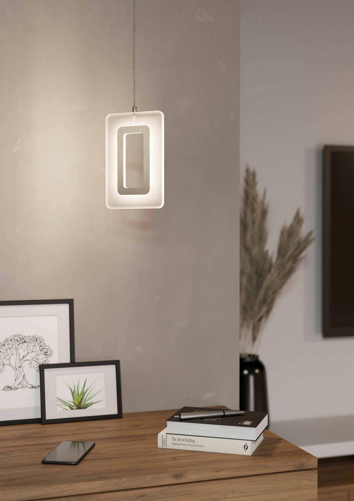 LED-Hängeleuchte 98678* Enaluri - Nickelfarben, Design, Kunststoff/Metall (14/10,5/110cm) - Eglo
