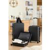 Reisekoffer Set 3-Tlg Florenz 4 Rollen Hartschale - Schwarz, Basics, Kunststoff/Textil - Ondega