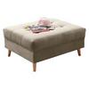 Polsterhocker Alice Sandfarben Webstoff H: 48 cm Holzbeine - Sandfarben/Kieferfarben, KONVENTIONELL, Holzwerkstoff/Textil (106/48/80cm) - MID.YOU