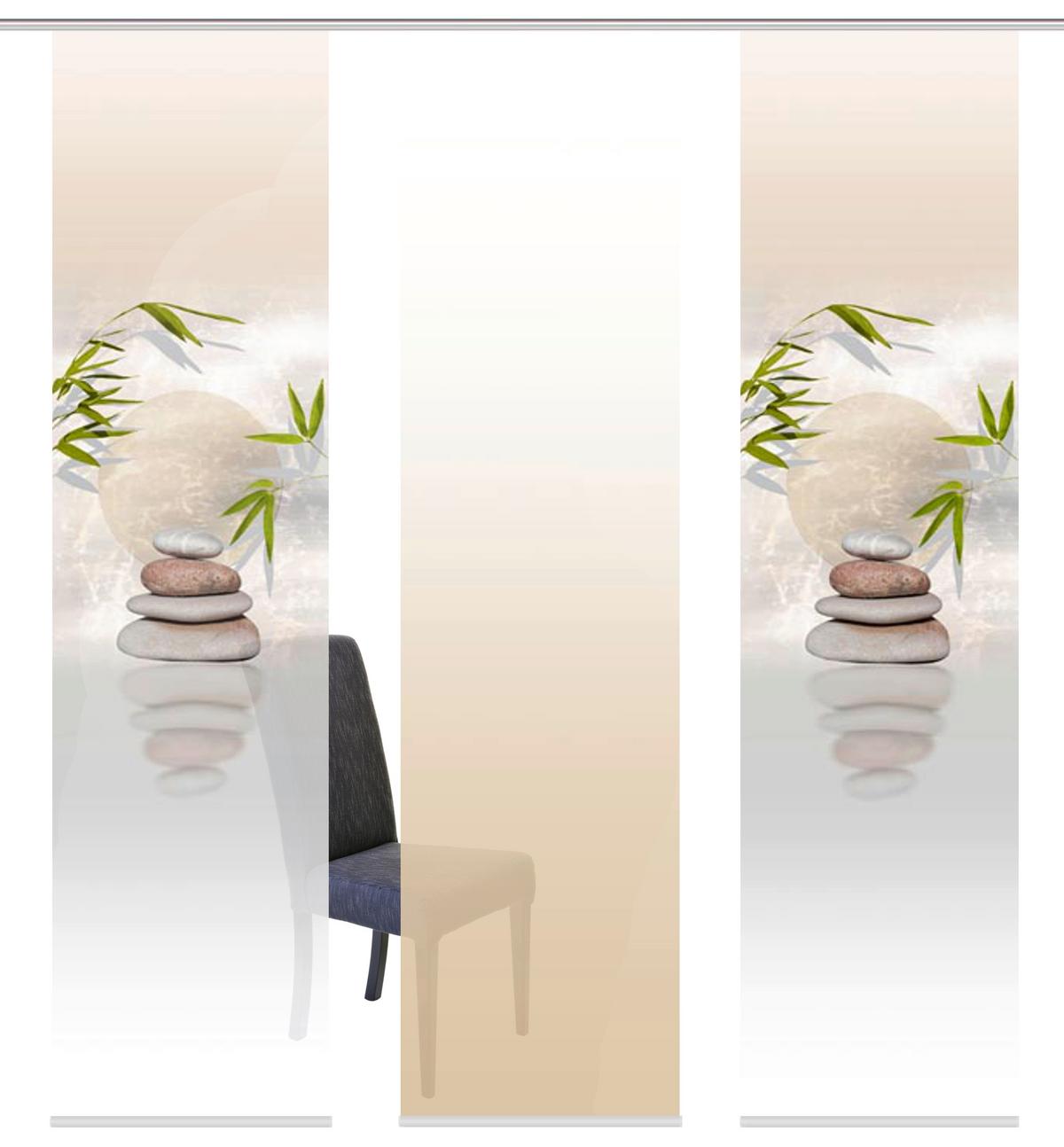 Flächenvorhang 3er Set Benessa - Naturfarben, Design, Textil (60/245cm) - Schmidt W. Gmbh