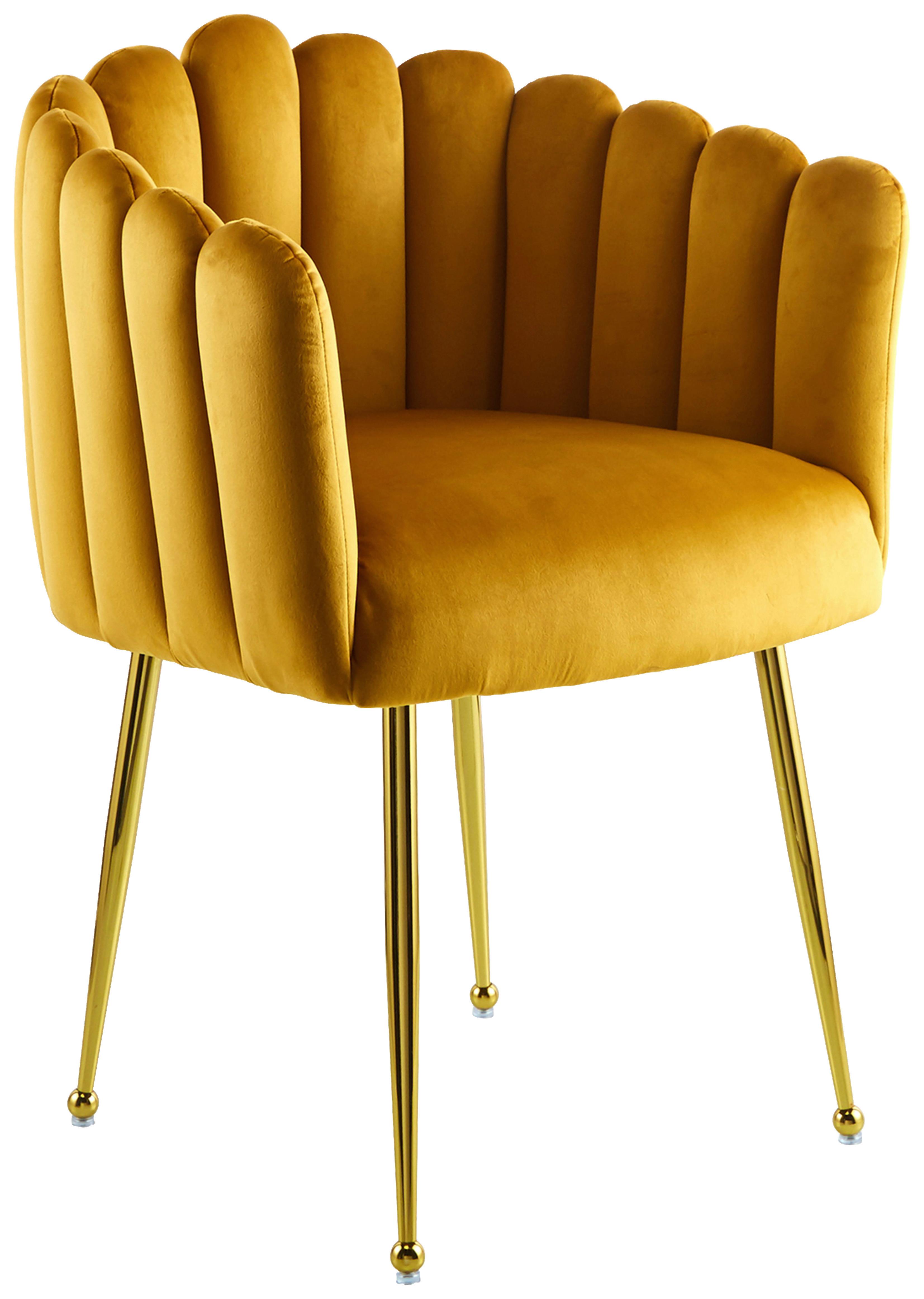 ŽIDLE S PODRUČKAMI MUCHA - oranžová/barvy zlata, Moderní, kov/textil (59/85/56cm) - MID.YOU