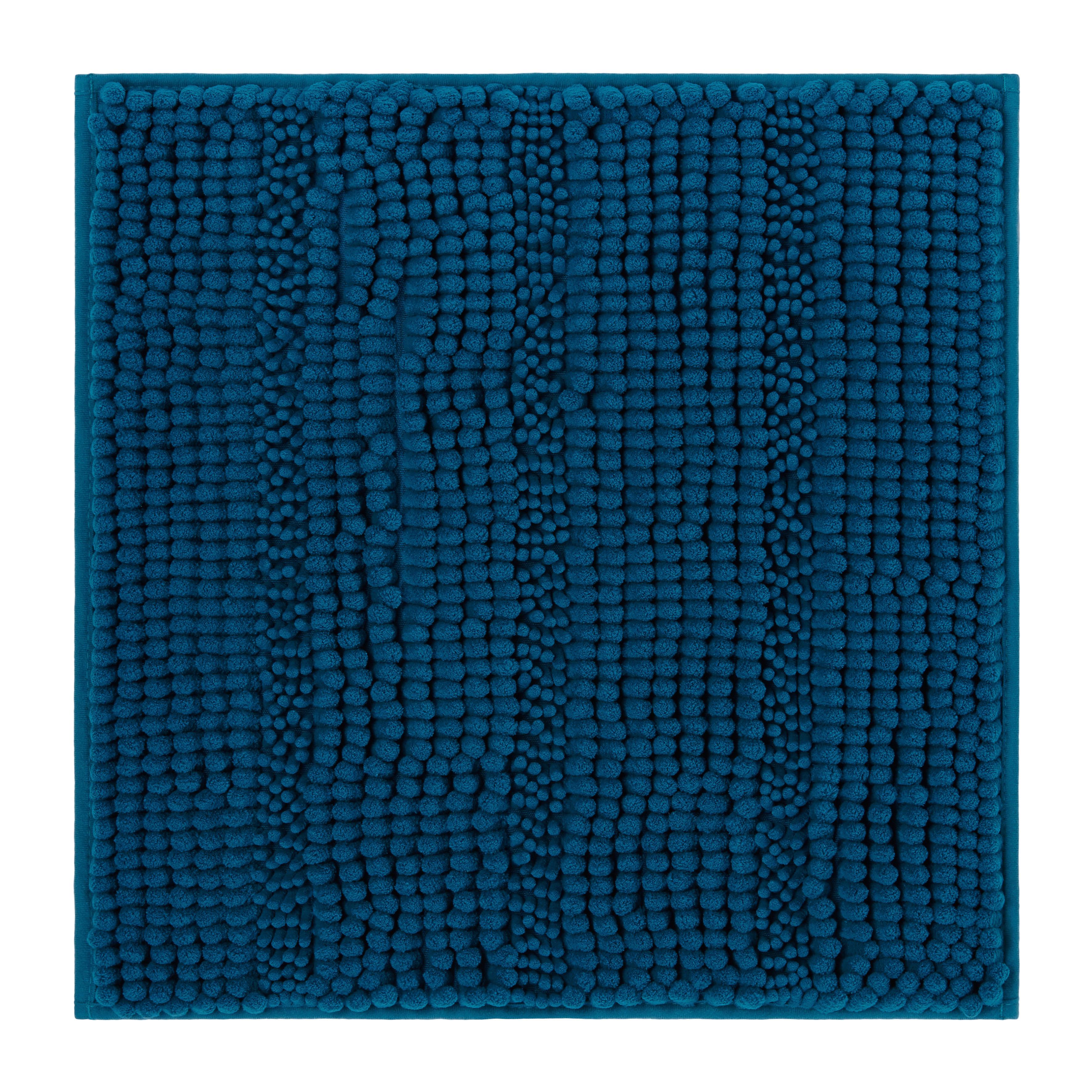Koupelnová předložka Uwe, 50/50cm, petrolejová - petrolej, textil (50/50cm) - Modern Living