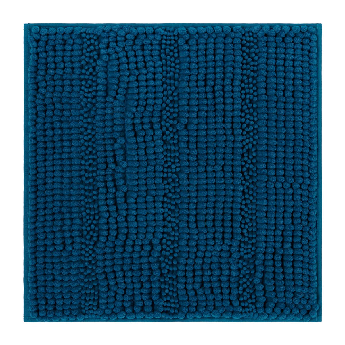 Koupelnová předložka Uwe, 50/50cm, petrolejová - petrolej, textil (50/50cm) - Modern Living