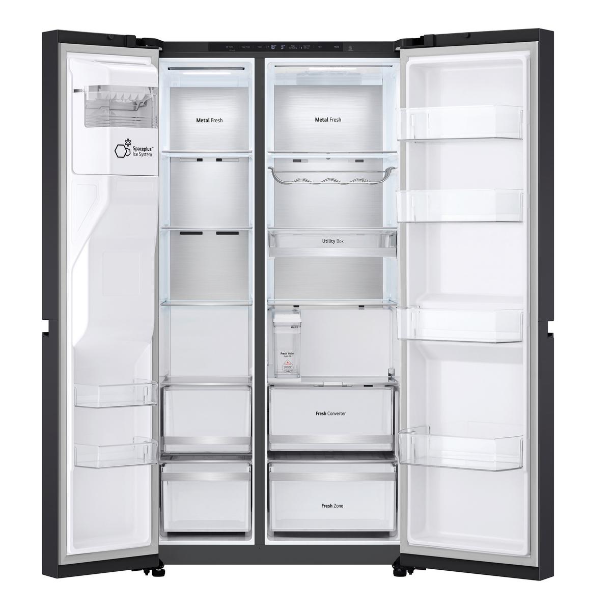 Kühl-gefrier-kombination Lg Gsle91evab - Schwarz, Basics, Metall (92,5/179/73,1cm) - LG