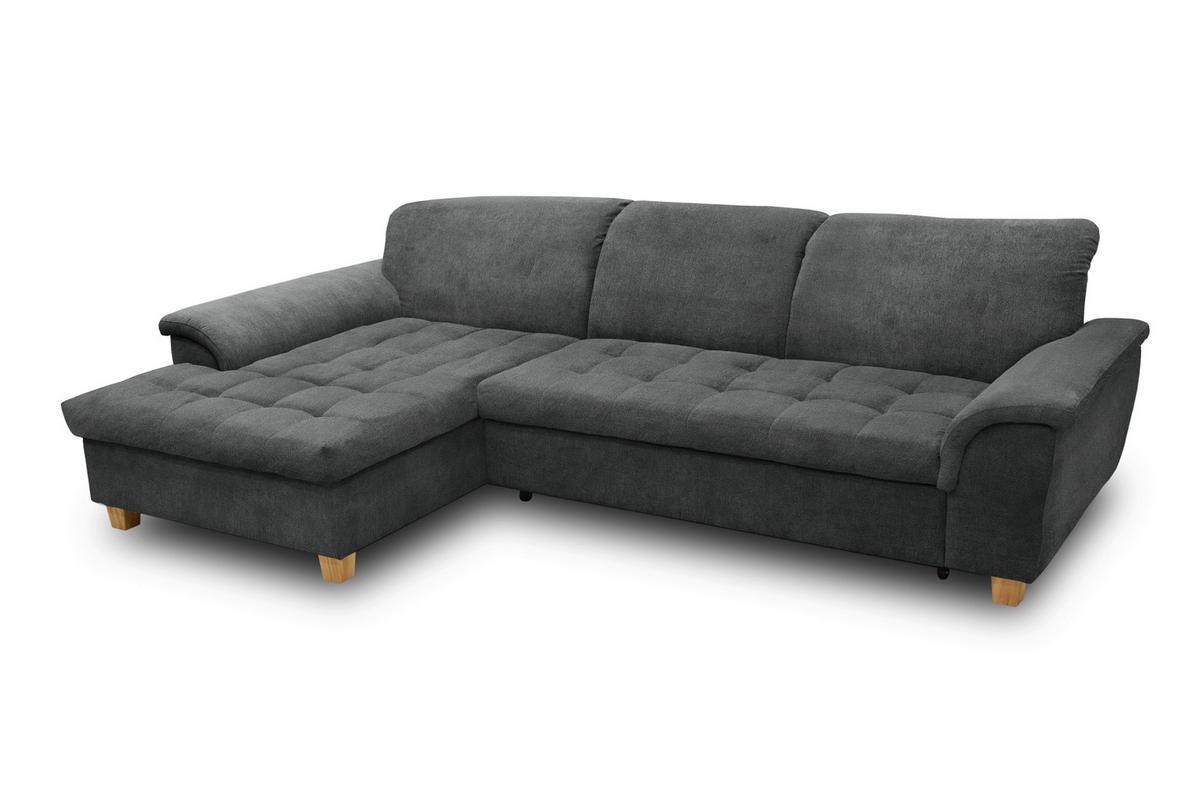Ecksofa Mit Schlaffunktion Franzi Dunkelgrau - Eichefarben/Dunkelgrau, KONVENTIONELL, Textil (170/281cm) - MID.YOU