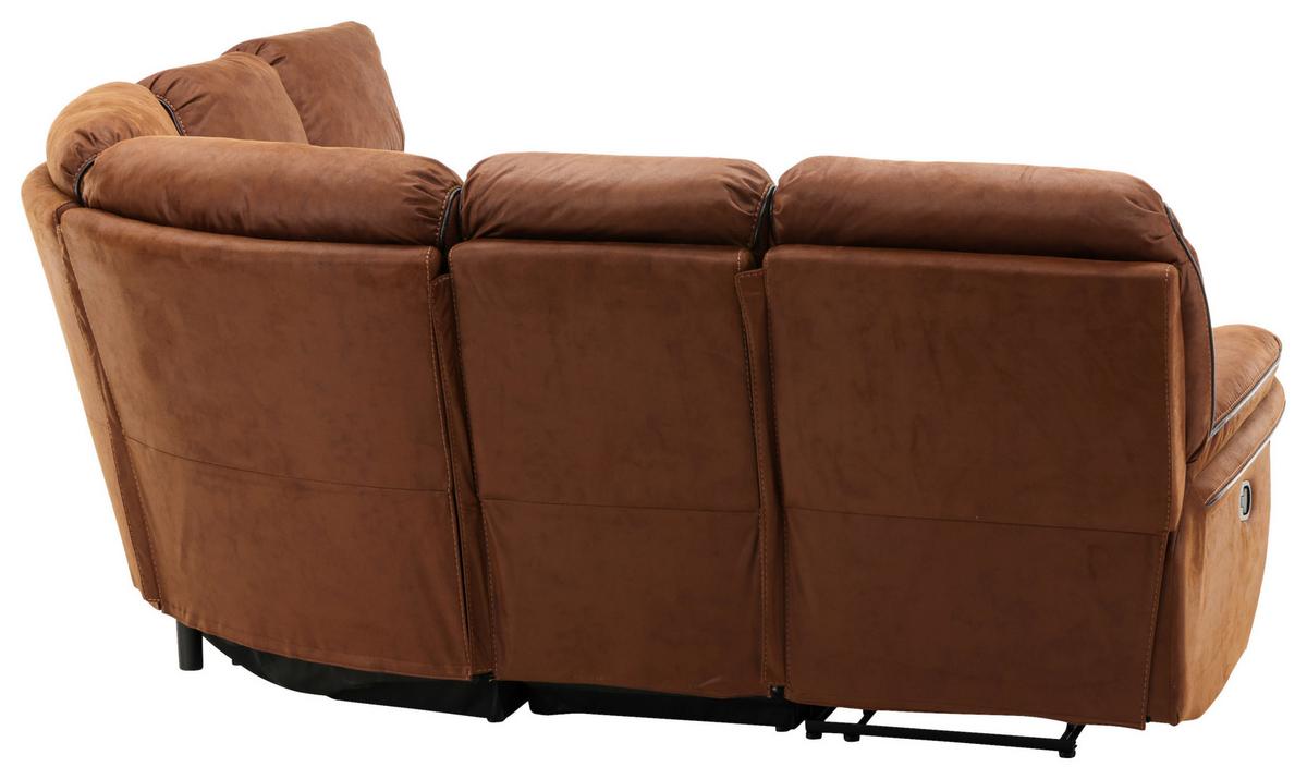 Ecksofa Saranda - Schwarz/Braun, Design, Textil (169/169cm) - Livetastic