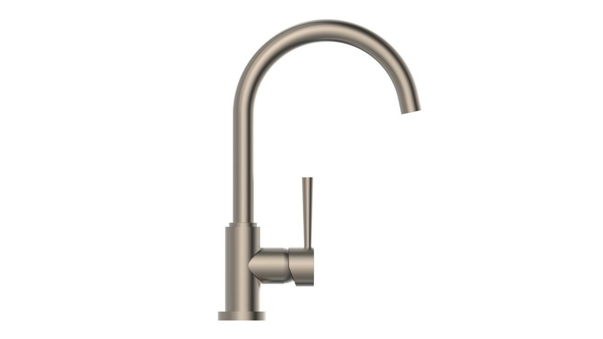 Küchenarmatur Cornwall Edelst. Schwenkbar Niederdruck - Edelstahlfarben, LIFESTYLE, Kunststoff/Metall (34cm) - Schütte