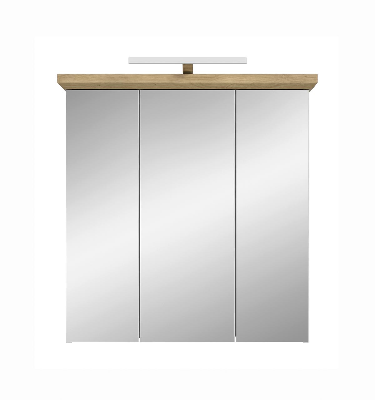 Spiegelschrank Verona Lärchefarben B: 69cm - Lärchefarben, Trend, Glas/Holzwerkstoff (69/71/21cm) - MID.YOU