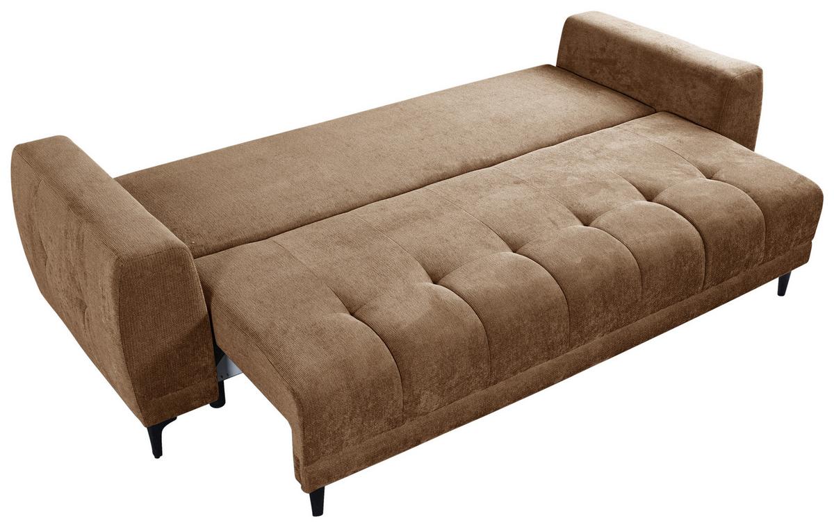 Schlafsofa Weronika, Braun B: 247 Cm - Schwarz/Braun, Design, Holz/Holzwerkstoff (247/94/90cm) - MID.YOU