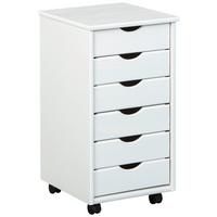 Rollcontainer Holz massiv Weiß Simon 35x65x40 cm - Weiß, Basics, Holz/Kunststoff (35/65/40cm) - MID.YOU