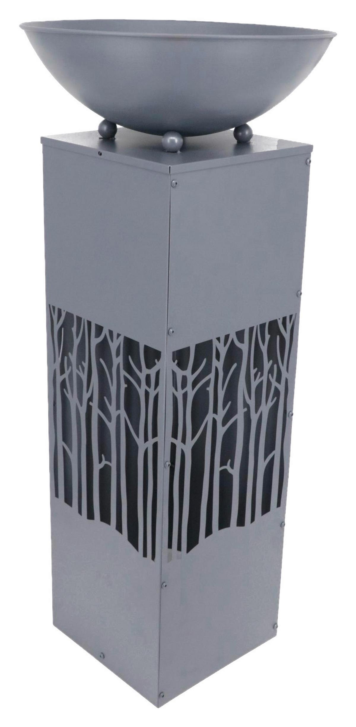 Dekosäule Waldlicht Grau H: 87 cm - Grau, Design, Metall (38/38/87cm)