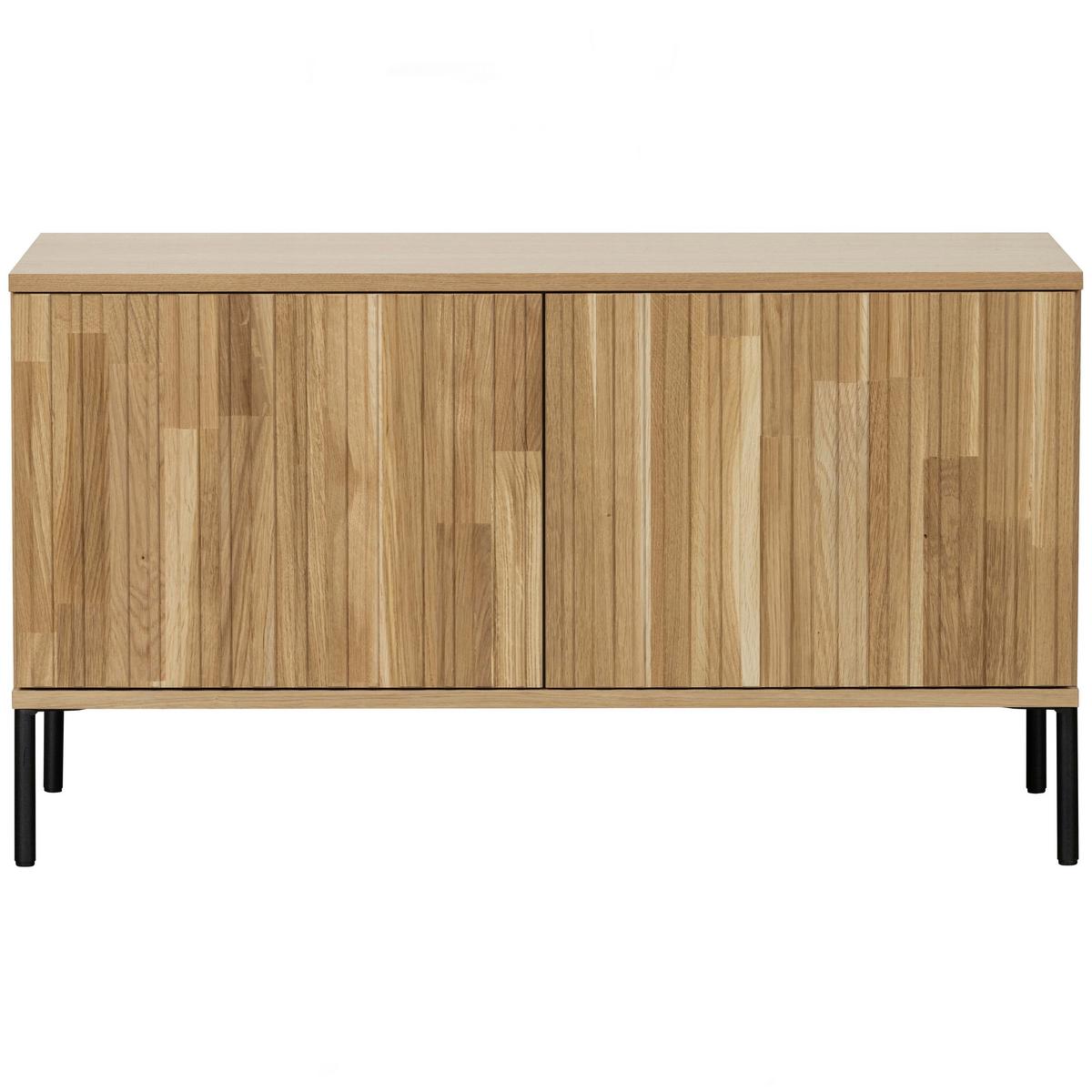 LOWBOARD Gravure Naturfarben B: 100cm - Schwarz/Naturfarben, Design, Holz (100/56/44cm) - Livetastic