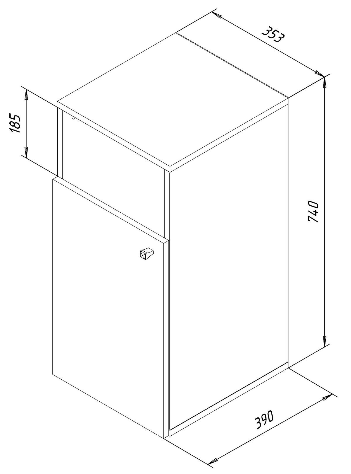 Unterschrank Klidas B: 40 cm Weiß - Weiß, MODERN, Holzwerkstoff (40/74/39cm) - MID.YOU