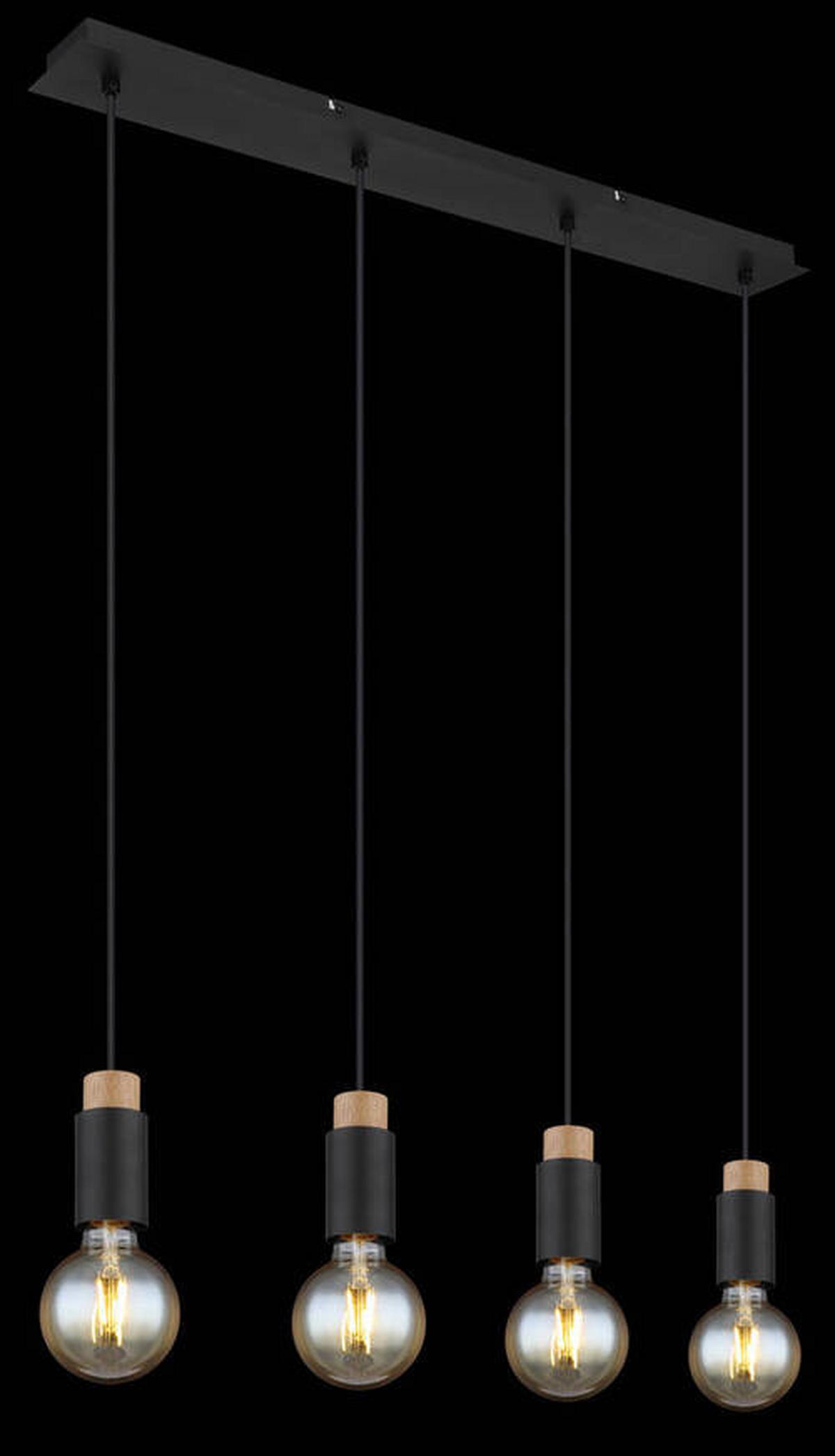 Függőlámpa 54045-4h - sötétbarna/fekete, Design, műanyag/fa (75/8/120cm) - Globo