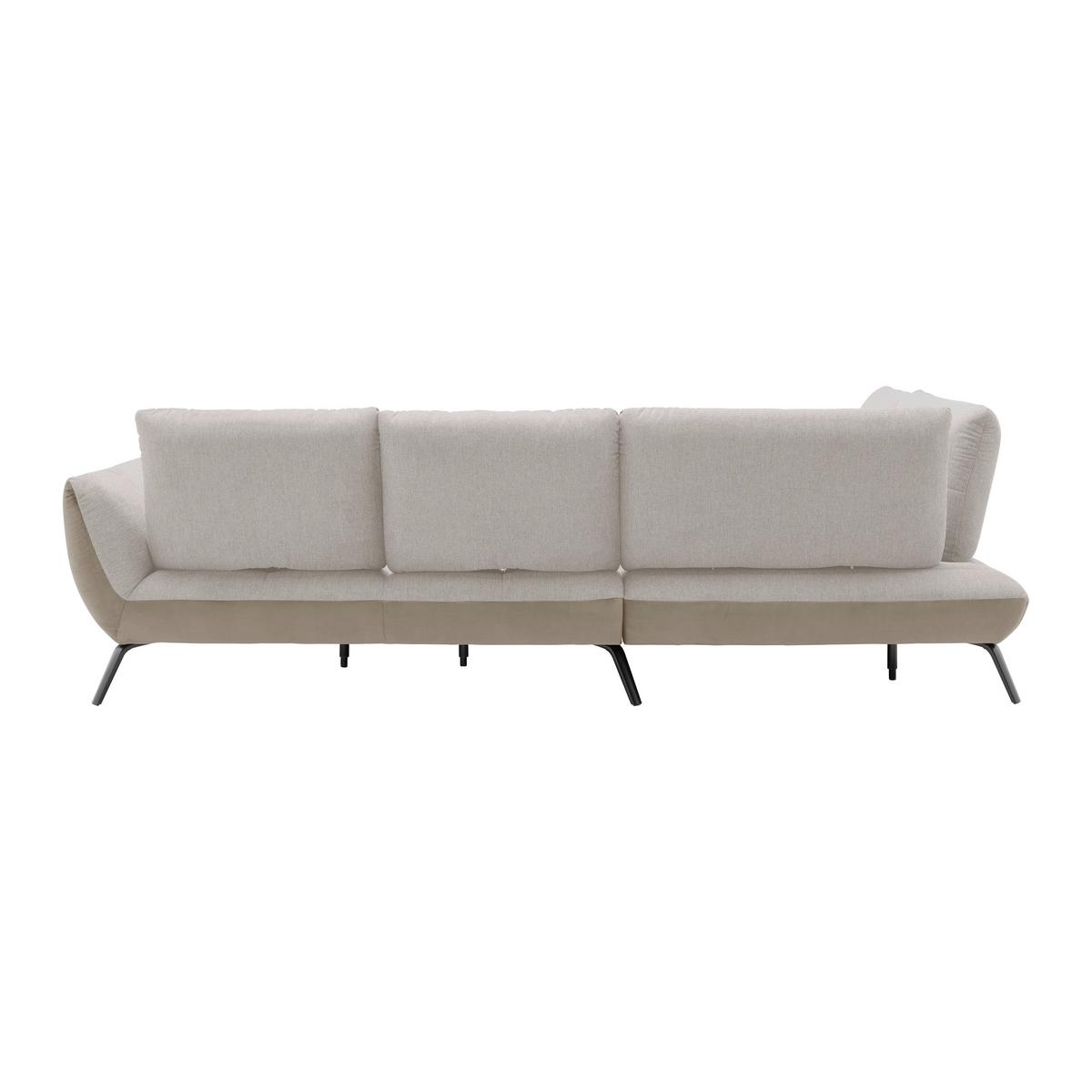 Rohová sedačka TRENDY, levá, písková / béžová - černá/pískové barvy, Moderní, kov/kompozitní dřevo (250/93/310cm) - Premium Living