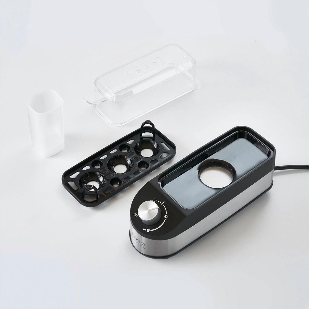 Eierkocher 2774 - Edelstahlfarben/Transparent, Basics (7,5/13,5/21,5cm) - CASO Design