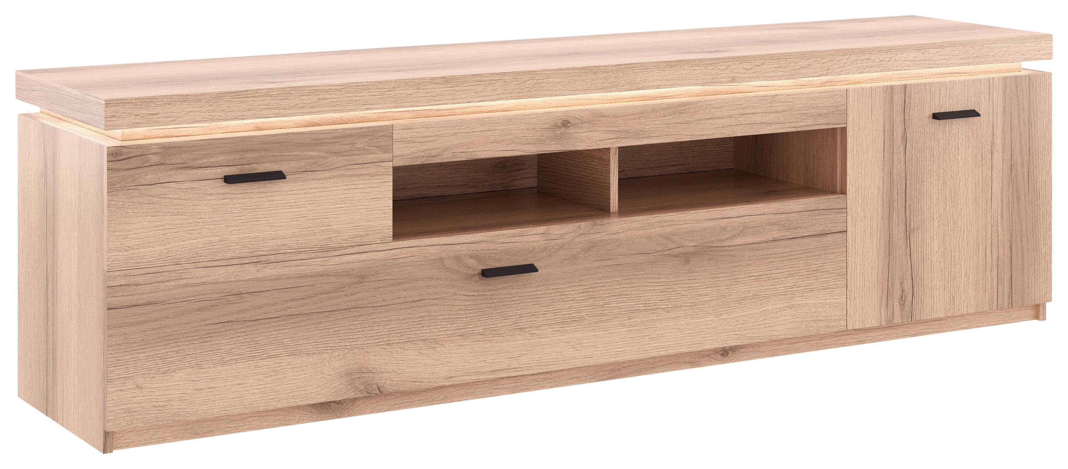 TV-Element Vancouver B: 196 cm Eiche Dekor - Eichefarben, MODERN, Holzwerkstoff (196/57/44cm)