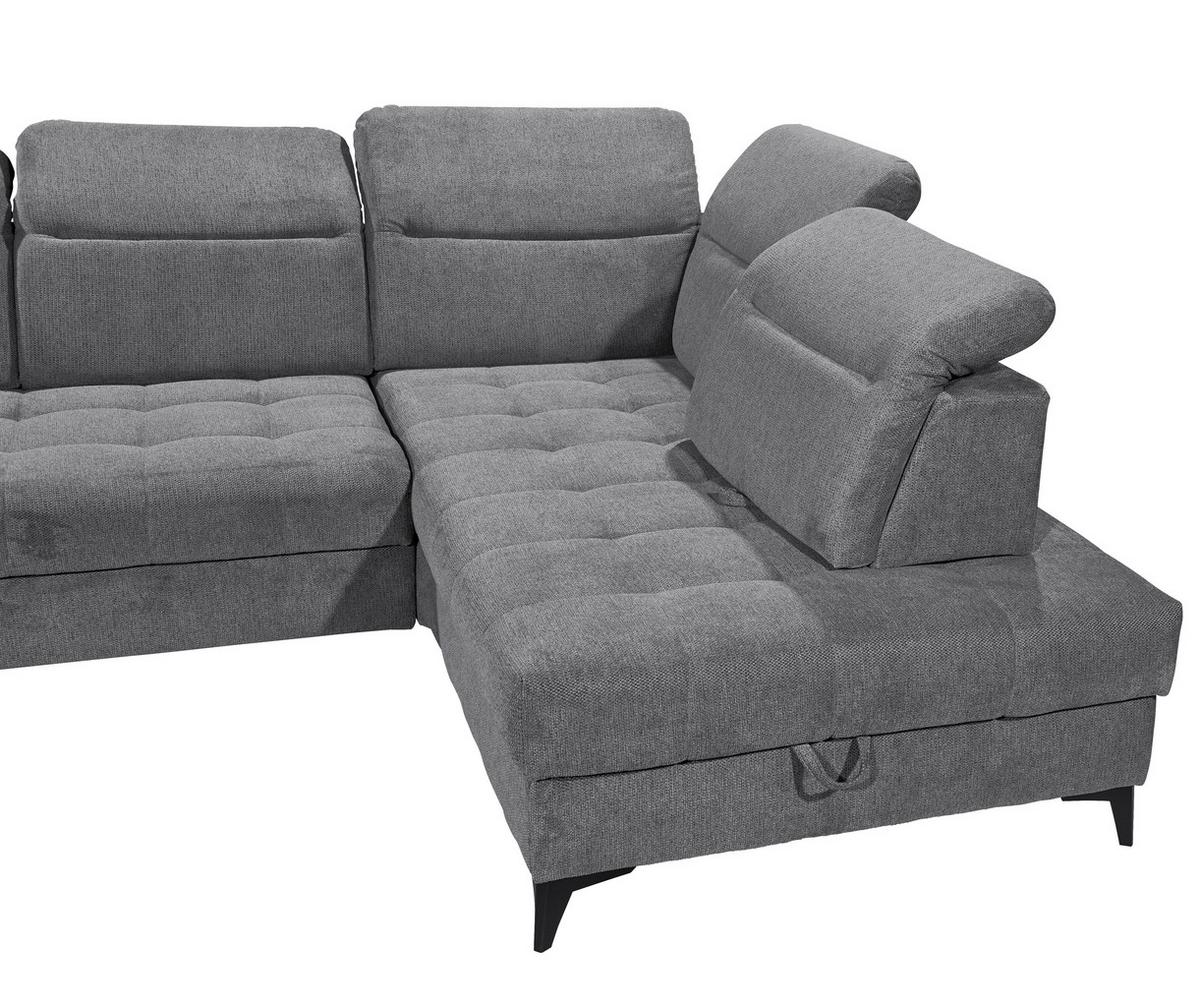 Ecksofa Rockdale Anthrazit S:282x200cm - Anthrazit/Schwarz, KONVENTIONELL, Textil (282/200cm) - MID.YOU