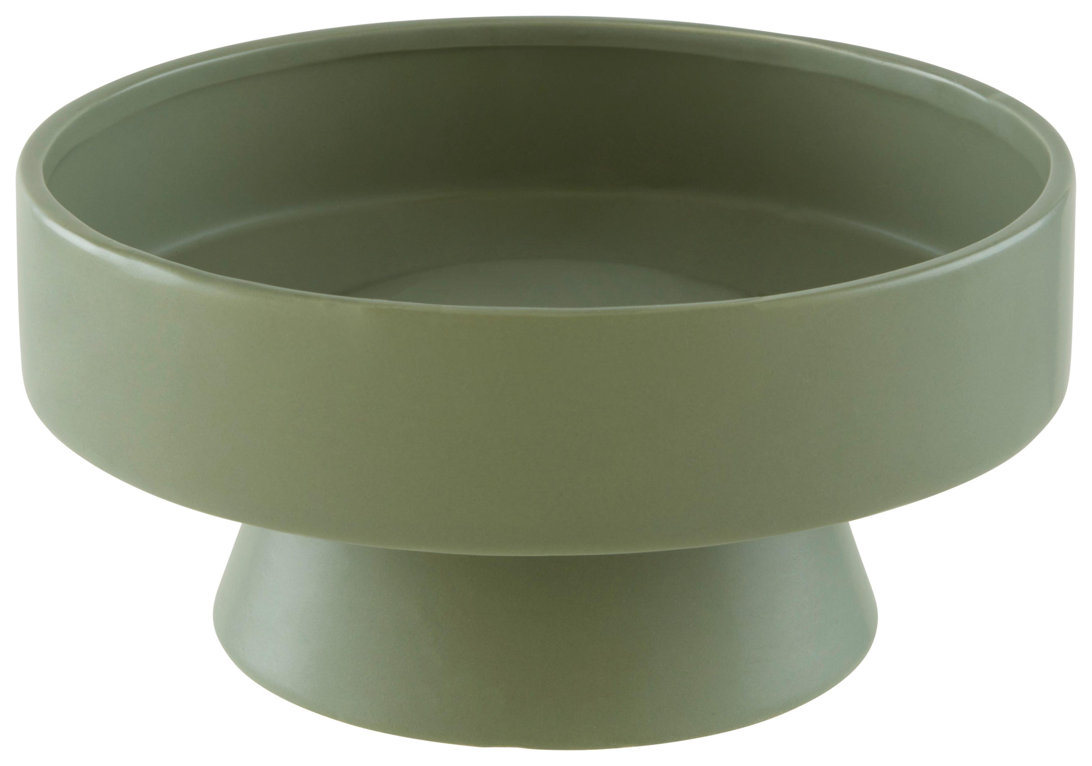 Dekoračná Miska Bowl, Ø: 22cm - olivovozelená, Moderný, keramika (22,5/11cm) - Modern Living