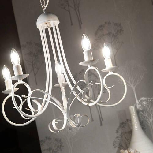 Kronleuchter 4885/5 - Weiß, KONVENTIONELL, Metall (60/110cm)