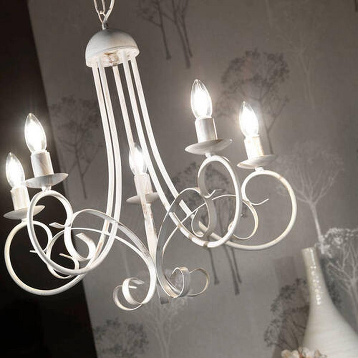 Kronleuchter 4885/5 - Weiß, KONVENTIONELL, Metall (60/110cm)