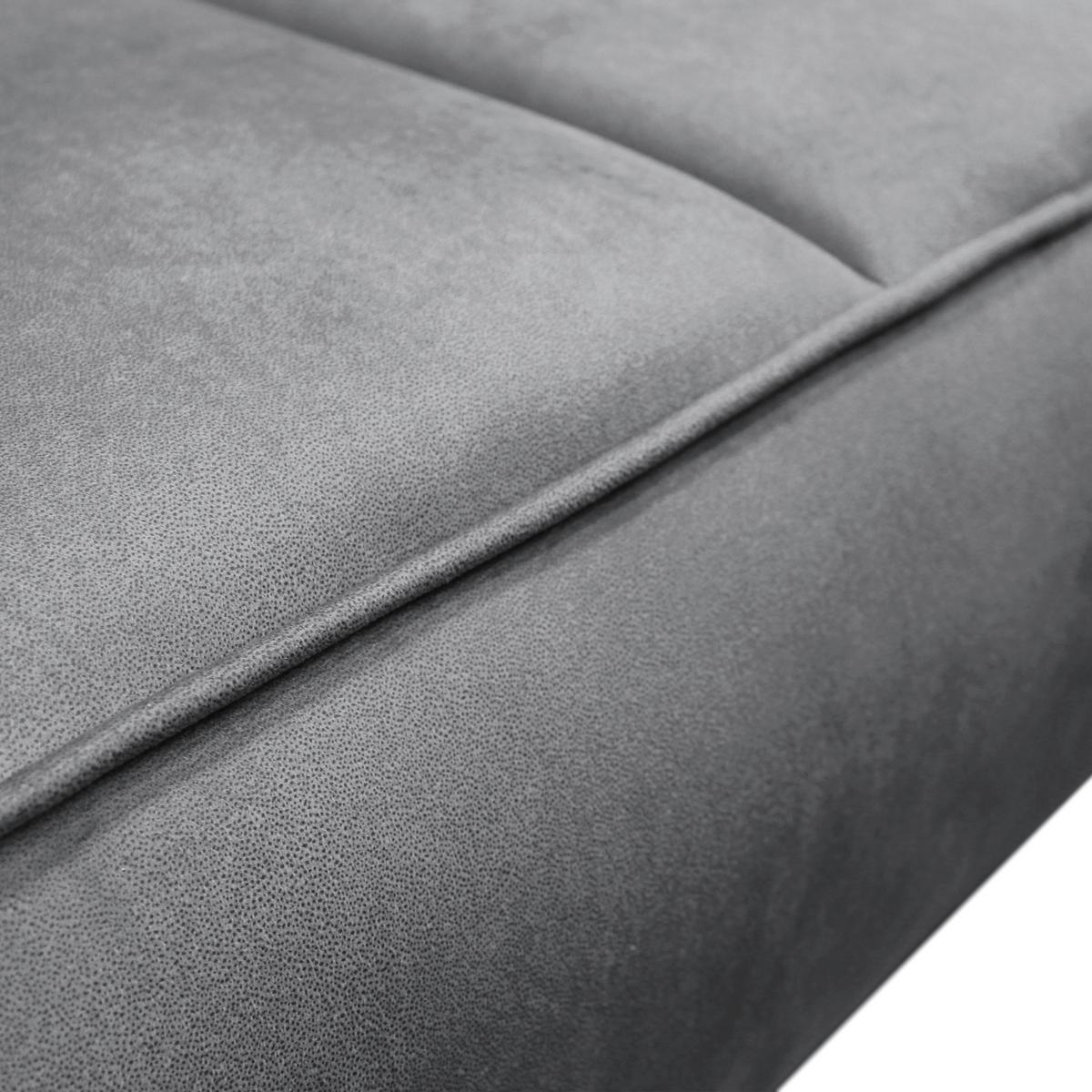 Ecksofa Mit Bettkasten Letto 189x260 Cm Velours Grau - Schwarz/Grau, Design, Textil (189/260cm) - MID.YOU