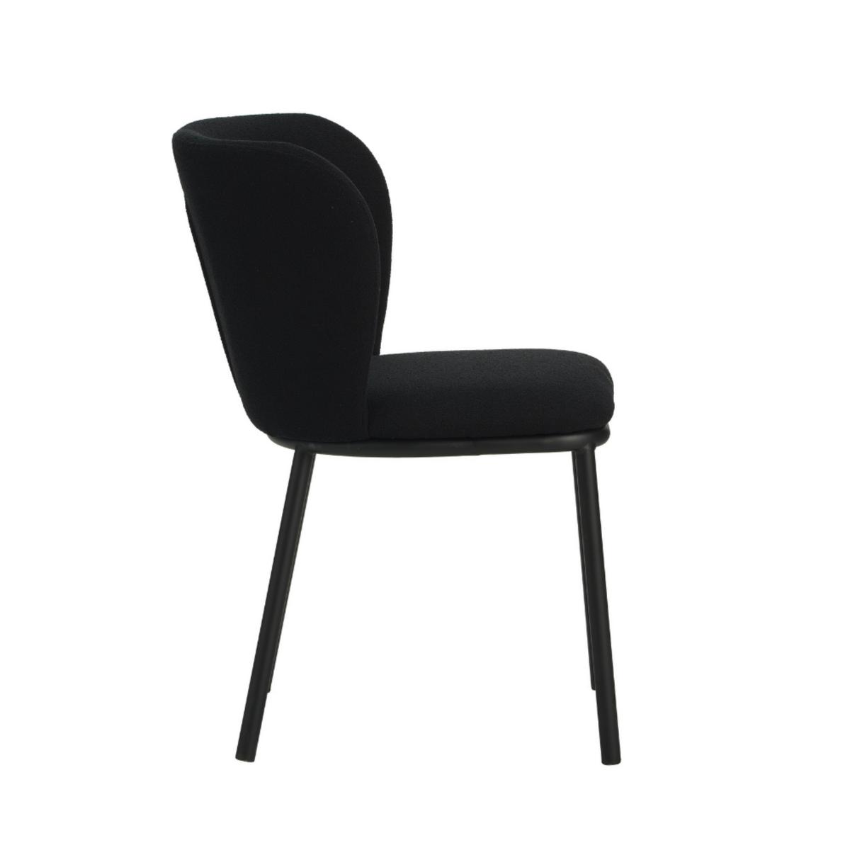 Stuhl-Set Bourges Schwarz B: 52 cm - Schwarz, MODERN, Textil/Metall (52/80/44cm) - MID.YOU