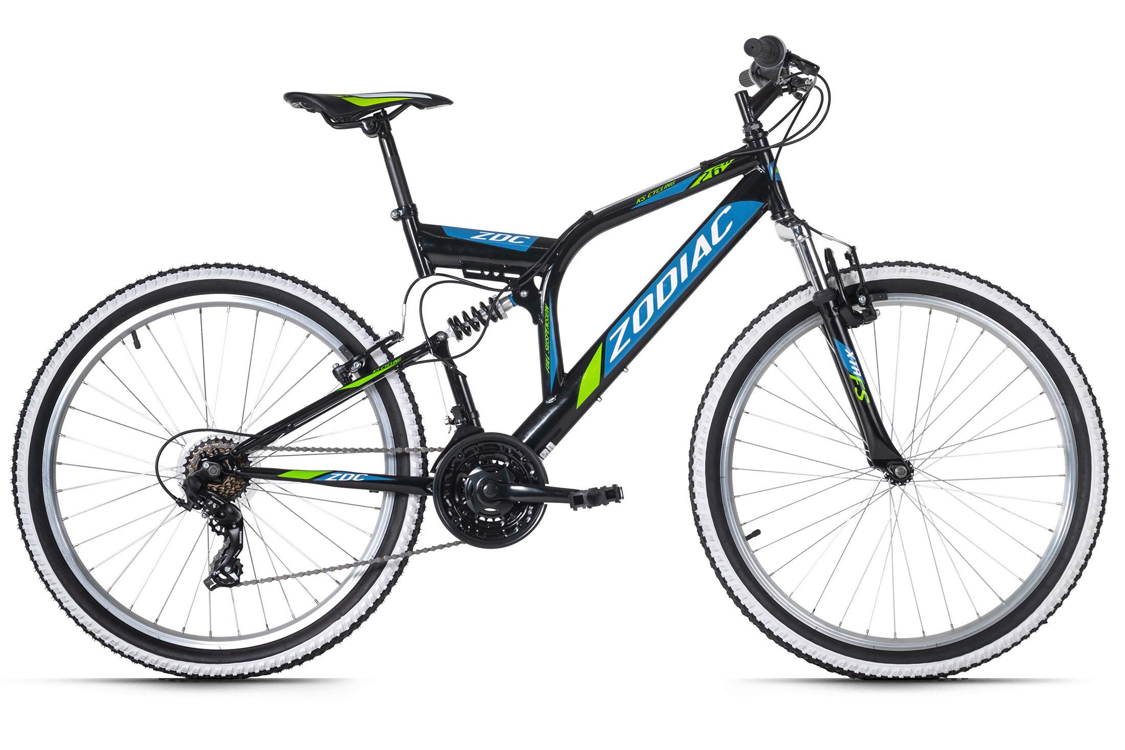 Mountainbike Fully 26 Zoll Zodiac 21 Gänge - Blau/Schwarz, Basics, Metall (180/70/100cm) - KS Cycling