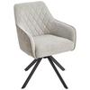 Armlehnstuhl Jule Beige/Schwarz Echtholz-Beine - Beige/Schwarz, MODERN, Holz/Textil (60/87/65cm) - Livetastic