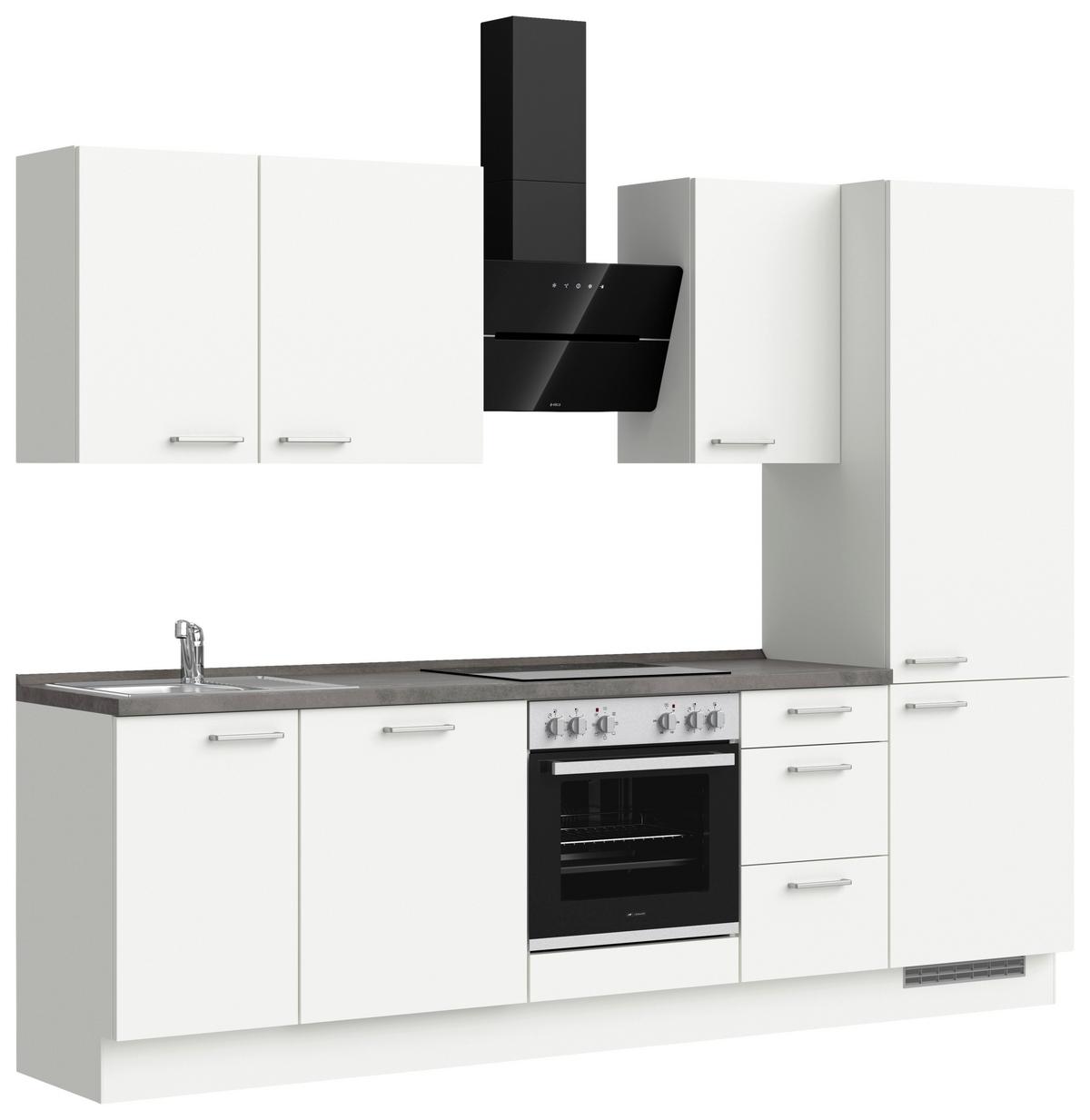 KÜCHENLEERBLOCK TOUCH HIGH - LINE, H6 RECHTS - Weiß/Grau, MODERN, Holzwerkstoff (270cm) - Nobilia