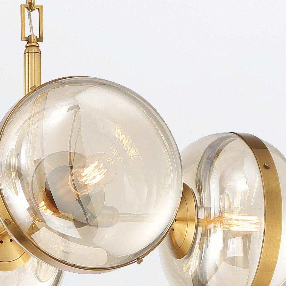 Függeszték Qn-Nottingham-6lp-Ab - sárgarézszínű, Konventionell, üveg/fém (44/110,5/53,3cm) - Elstead Lighting