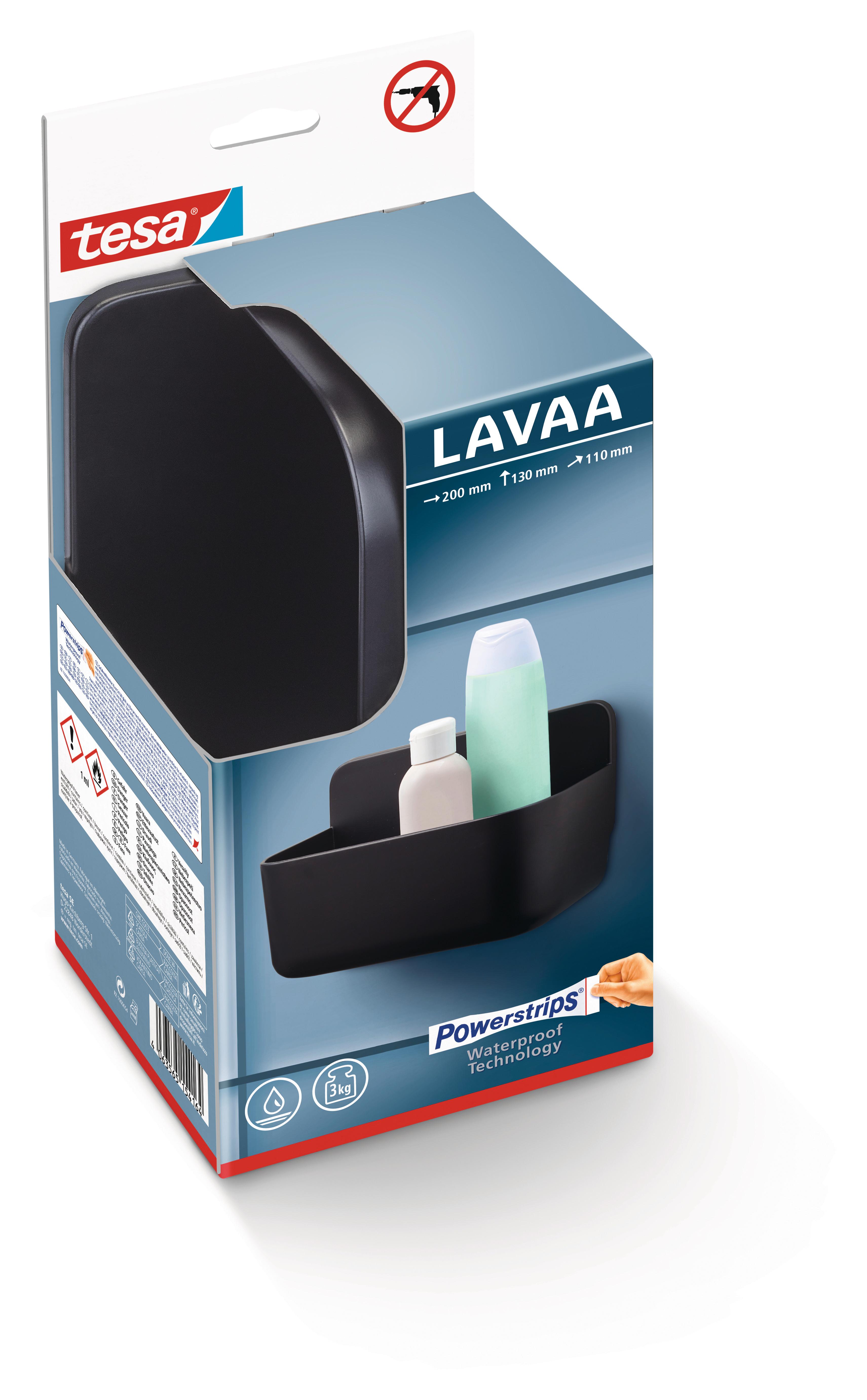 Duschkorb Lavaa 40515-00000-00 - Schwarz, KONVENTIONELL, Kunststoff (20/11/12cm)