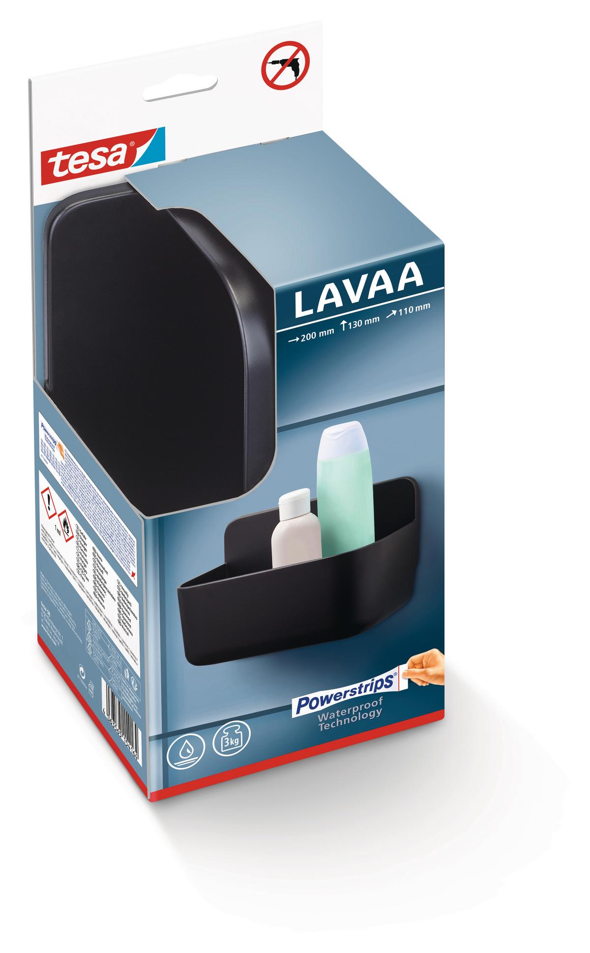 Duschkorb Lavaa 40515-00000-00 - Schwarz, KONVENTIONELL, Kunststoff (20/11/12cm)