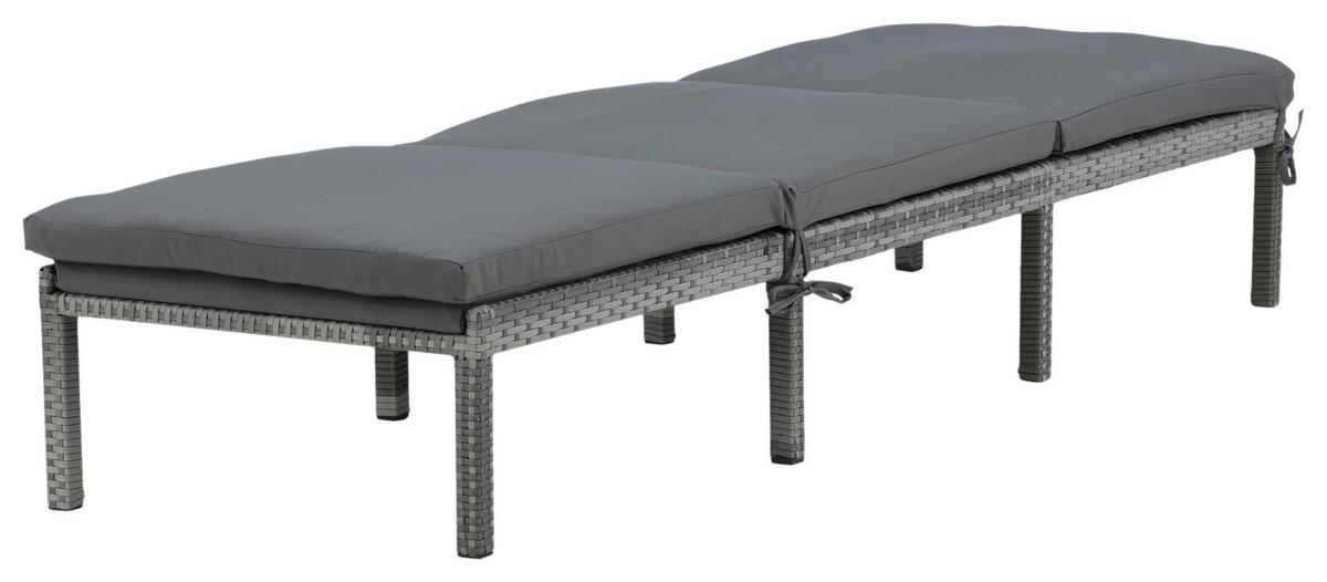 Sonnenliege Bilbao Kunststoffgeflecht - Grau, KONVENTIONELL, Kunststoff/Textil (59/84/198cm) - Gardenson