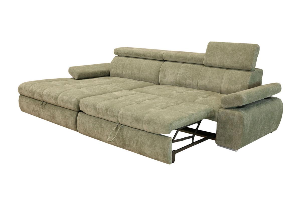 Rohová sedačka VEGAS, ľavá, šalviovozelená ženilka - strieborná/šalviovozelená, Design, drevo/textil (173/294cm)