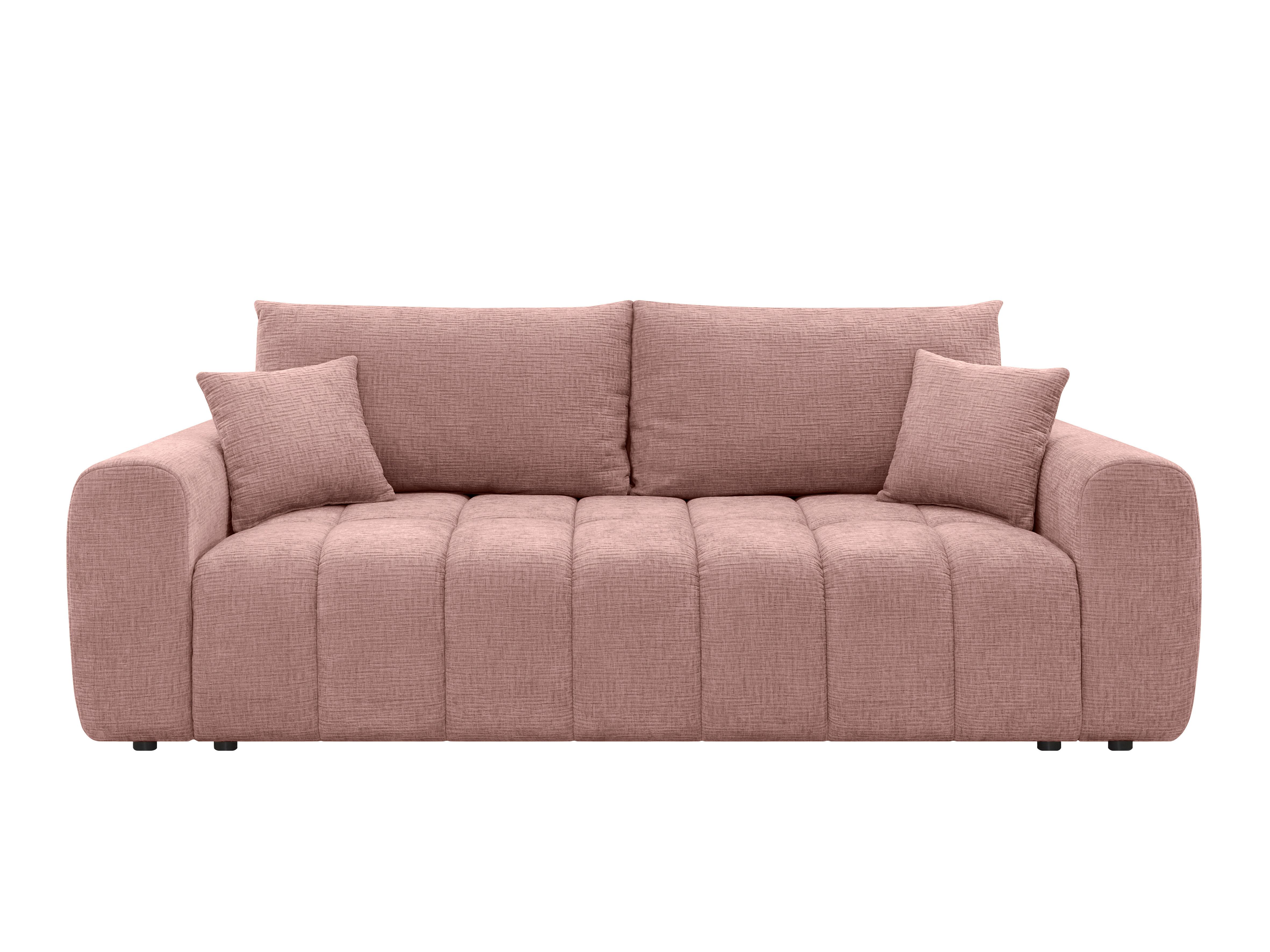 Schlafsofa Chelim Lux 3dl Rosa B: 241cm - Schwarz/Rosa, Design, Textil (241/90/106cm) - MID.YOU