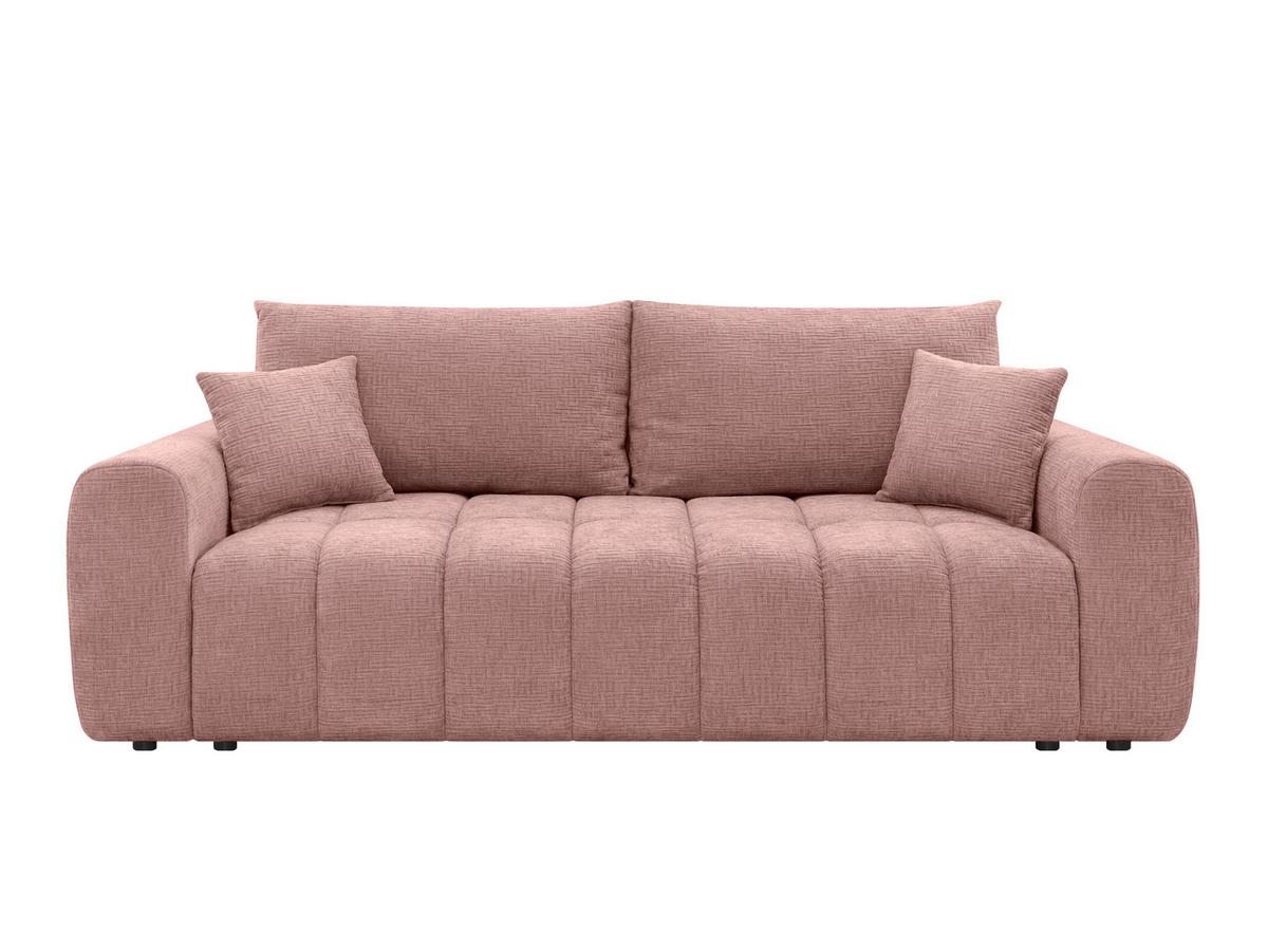 Schlafsofa Chelim Lux 3Dl Rosa B: 241cm - Schwarz/Rosa, Design, Textil (241/90/106cm) - MID.YOU