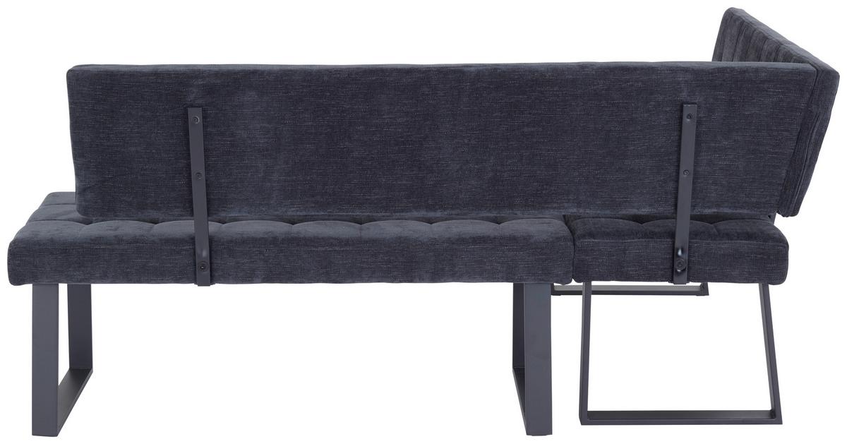 Eckbank Dunkelgrau Polyester Lavik 134x185 Cm - Dunkelgrau/Schwarz, MODERN, Textil/Metall (134/185cm) - MID.YOU