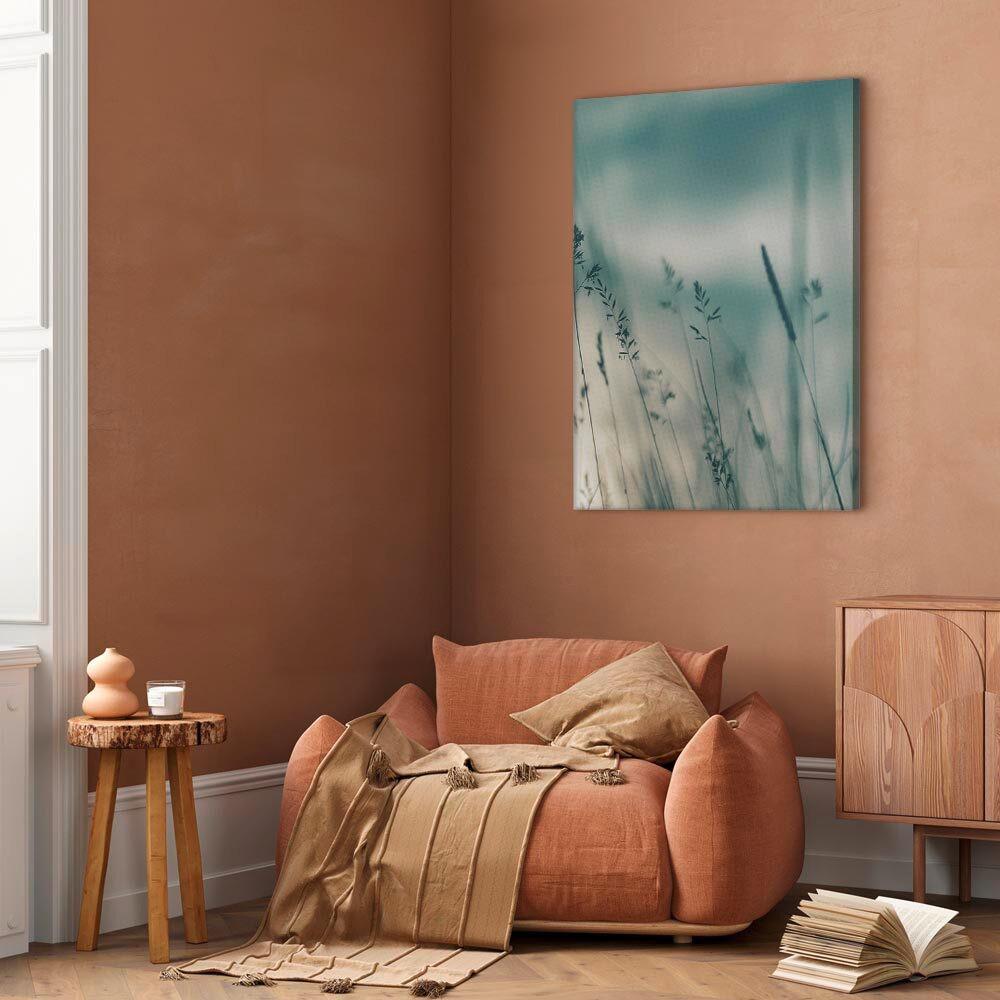Leinwandbild Hellgrau Pastellblau B: 80 Cm - Pastellblau/Hellgrau, Basics, Holz/Textil (80/120/1.2cm) - artgeist
