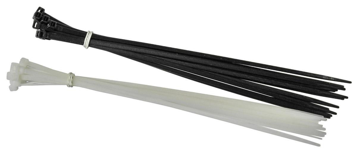 Kabelbinder 20 Stk. Schwarz Nylon - Schwarz, KONVENTIONELL, Kunststoff (40cm)